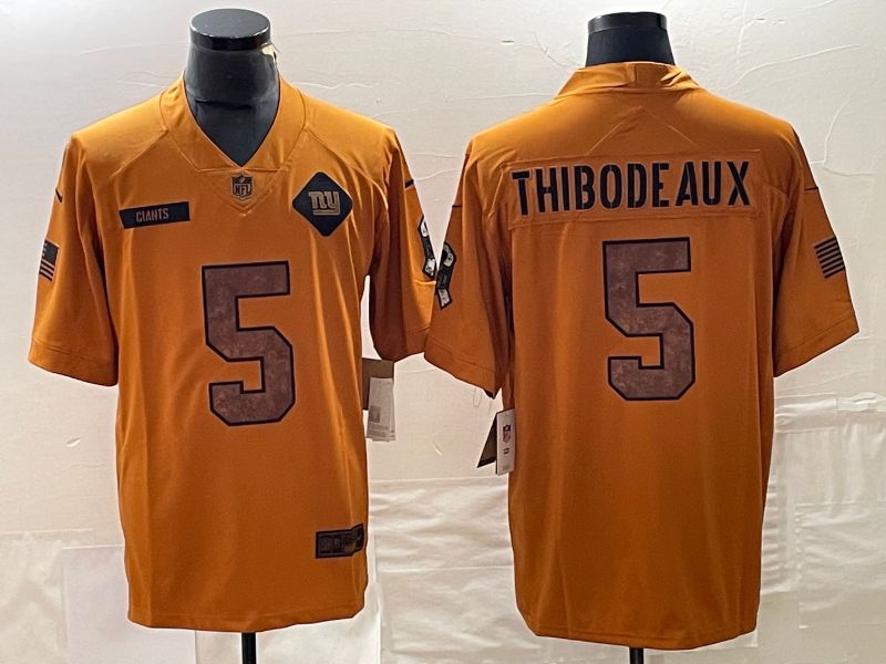 Men New York Giants #5 Thibodeaux brown Nike 2023 Salute To Service Limited NFL Jersey